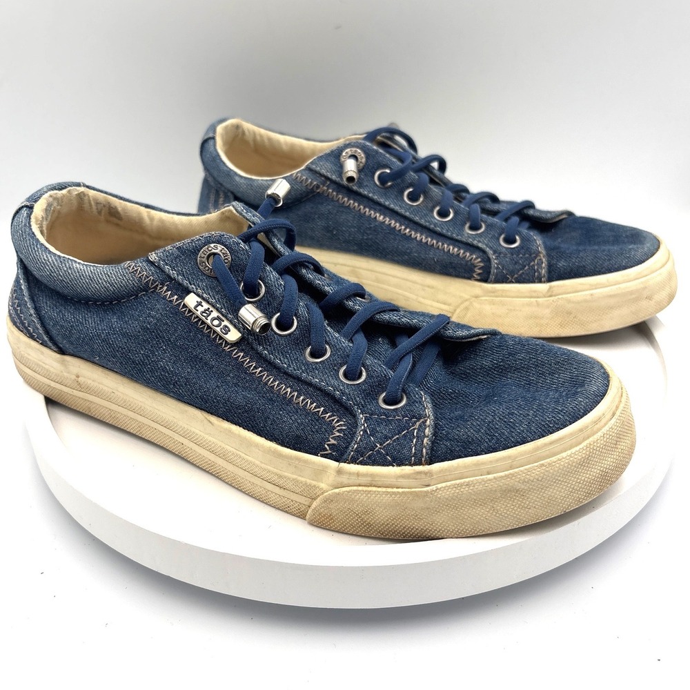 Taos Plim Soul Sneaker Size 8 Blue Denim Casual Boho Low Top PLS-13844